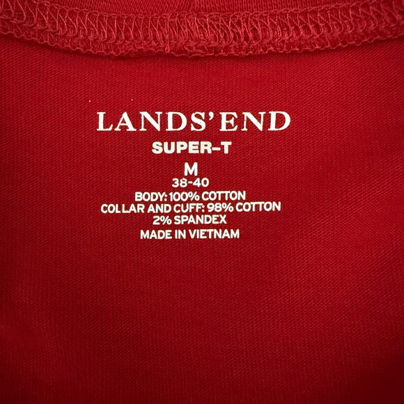 Land's End Long Sleeve Turtleneck Super T-Shirt Mens XL Red Monogram Basic Layer - Picture 4 of 6